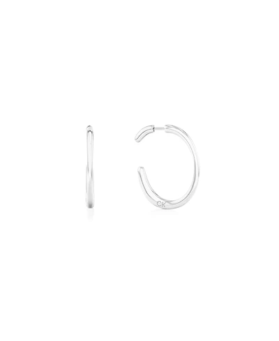 Calvin Klein Silver-Tone Stainless Steel Mini Hoop Earring