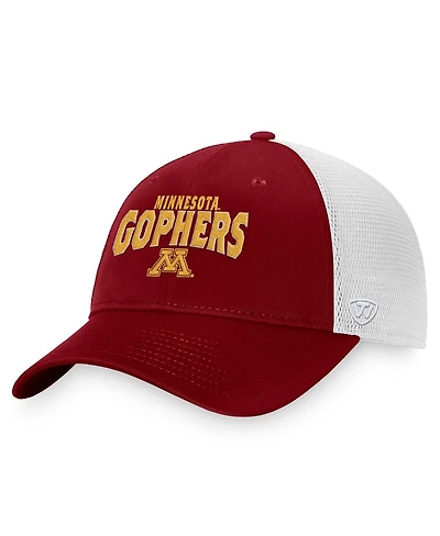 Men's Top of the World Maroon, White Minnesota Golden Gophers Breakout Trucker Snapback Hat