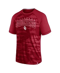 Men's Fanatics Crimson Oklahoma Sooners Arch Outline Raglan T-shirt