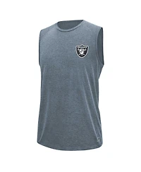 Men's Msx by Michael Strahan Gray Las Vegas Raiders Warm Up Sleeveless T-shirt