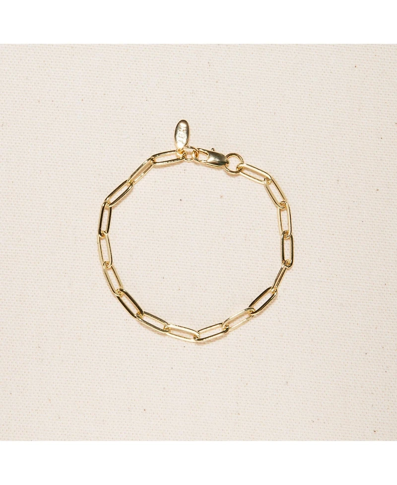 Joey Baby 18K Gold Plated Paper Clip Anne Bracelet 8" For Women and Girls