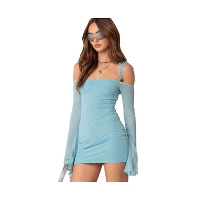 Women's Ariel Off Shoulder Mesh Mini Dress