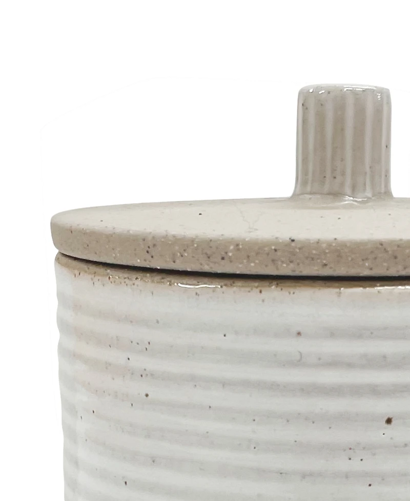 Avanti Drift Lines Textured Ribbed Ceramic Covered Jar