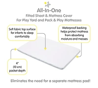 BreathableBaby All-in-One Fitted Sheet & Waterproof Cover for 39" x 27" Play Yard Mattress (2-Pack)