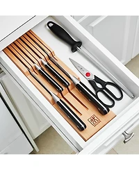Zwilling Pro 7pc Block Set w/ Beechwood In-Drawer Knife Tray
