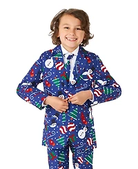 Suitmeister Big Boys Christmas Snowman Button Closure Suit Set