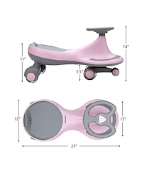 Wiggle Car Ride-on Toy w/ Flashing Wheels for Toddlers & Kids