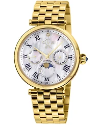 GV2 by Gevril Women's Florence Swiss Quartz Gold-Tone Stainless Steel Watch 36mm