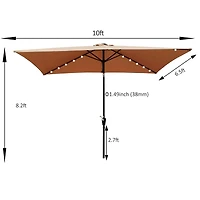 Streamdale 10' x 6.5' Solar Led Patio Umbrella