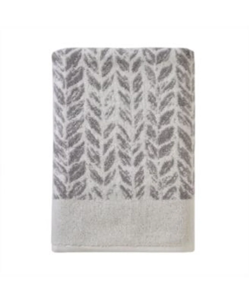 Skl Home Distressed Leaves Turkish Cotton Towel