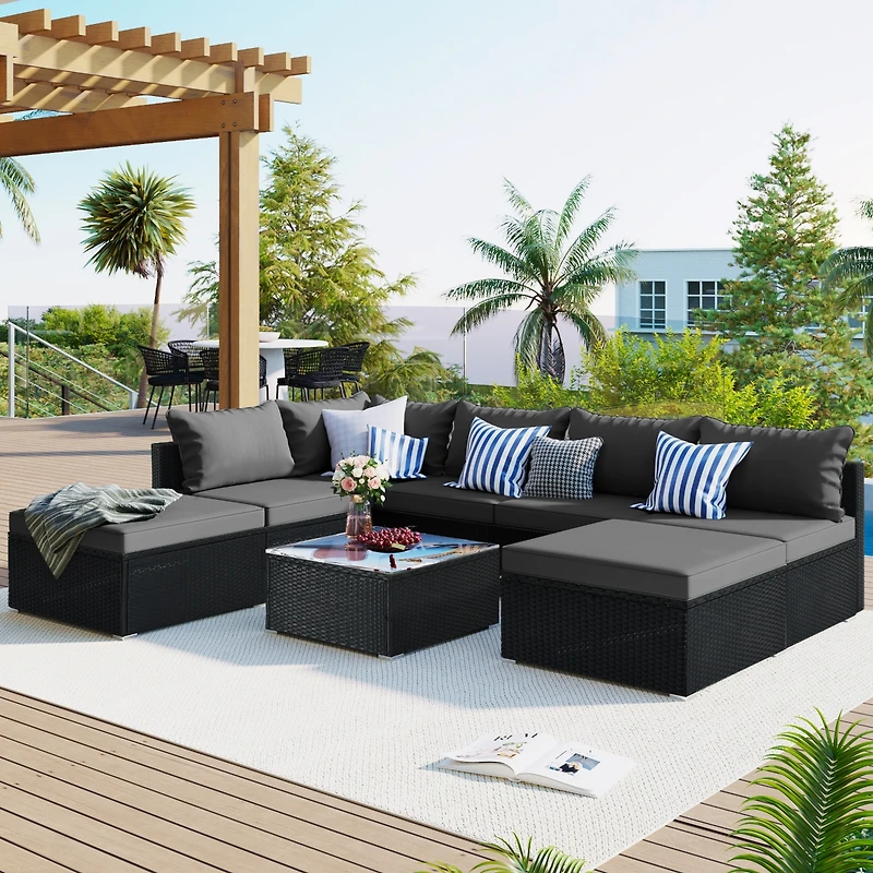 Streamdale 8-Piece Wicker Patio Sofa Set