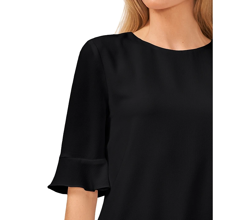 CeCe Women's Ruffled-Cuff 3/4-Sleeve Crew Neck Top
