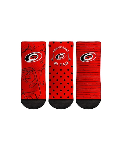Toddler Boys and Girls Rock 'Em Socks Carolina Hurricanes #1 Fan 3-Pack Crew Socks Set