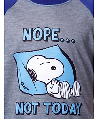 Peanuts Big Boys Snoopy Nope Not Today 2-Piece Sleep Pajama Short Set