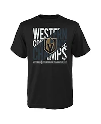 Big Boys and Girls Fanatics Black Vegas Golden Knights 2023 Western Conference Champions T-shirt
