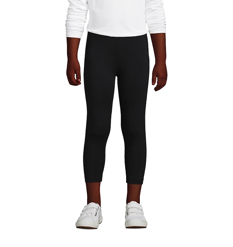 Lands' End Child School Uniform Girls Plus Tough Cotton Capri Leggings