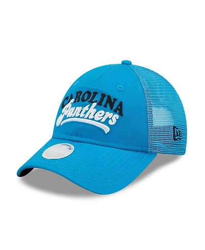 Women's New Era Blue Carolina Panthers Team Trucker 9FORTY Snapback Hat