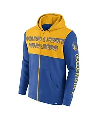 Men's Fanatics Royal, Gold Golden State Warriors Skyhook Colorblock Full-Zip Hoodie