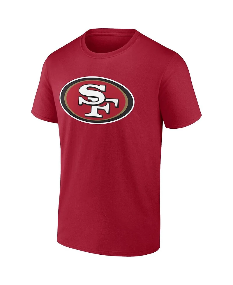 Men's Fanatics Christian McCaffrey Scarlet San Francisco 49ers Player Icon Name and Number T-shirt