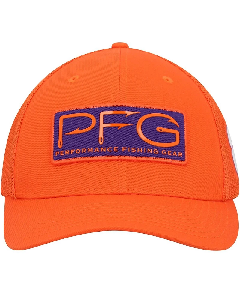 Men's Columbia Orange Clemson Tigers Pfg Hooks Flex Hat