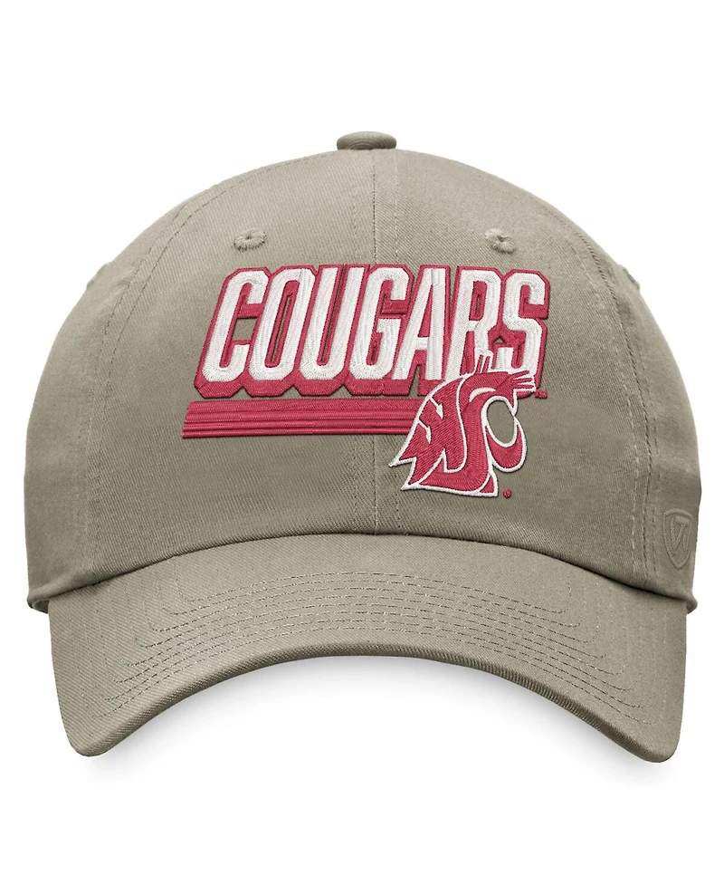 Men's Top of the World Khaki Washington State Cougars Slice Adjustable Hat