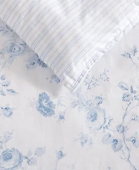 Laura Ashley Belinda Cotton Reversible 3 Piece Comforter Set, King