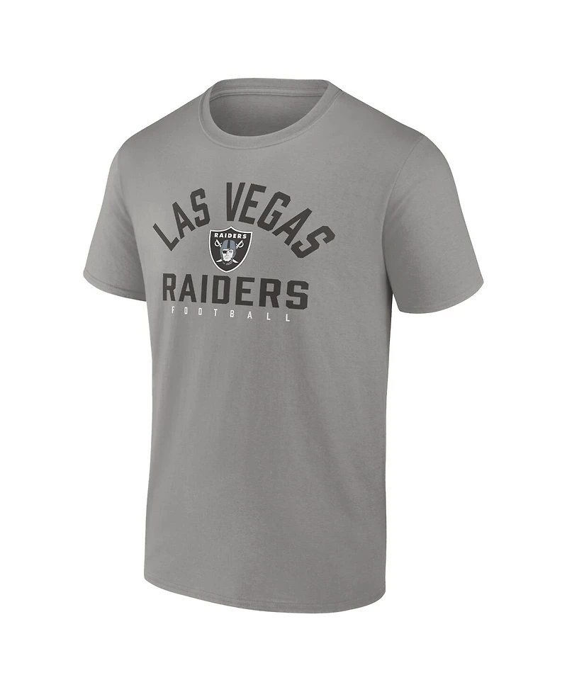 Men's Fanatics Black, Silver Las Vegas Raiders Player Pack T-shirt Combo Set