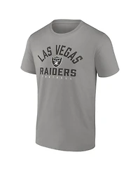 Men's Fanatics Black, Silver Las Vegas Raiders Player Pack T-shirt Combo Set