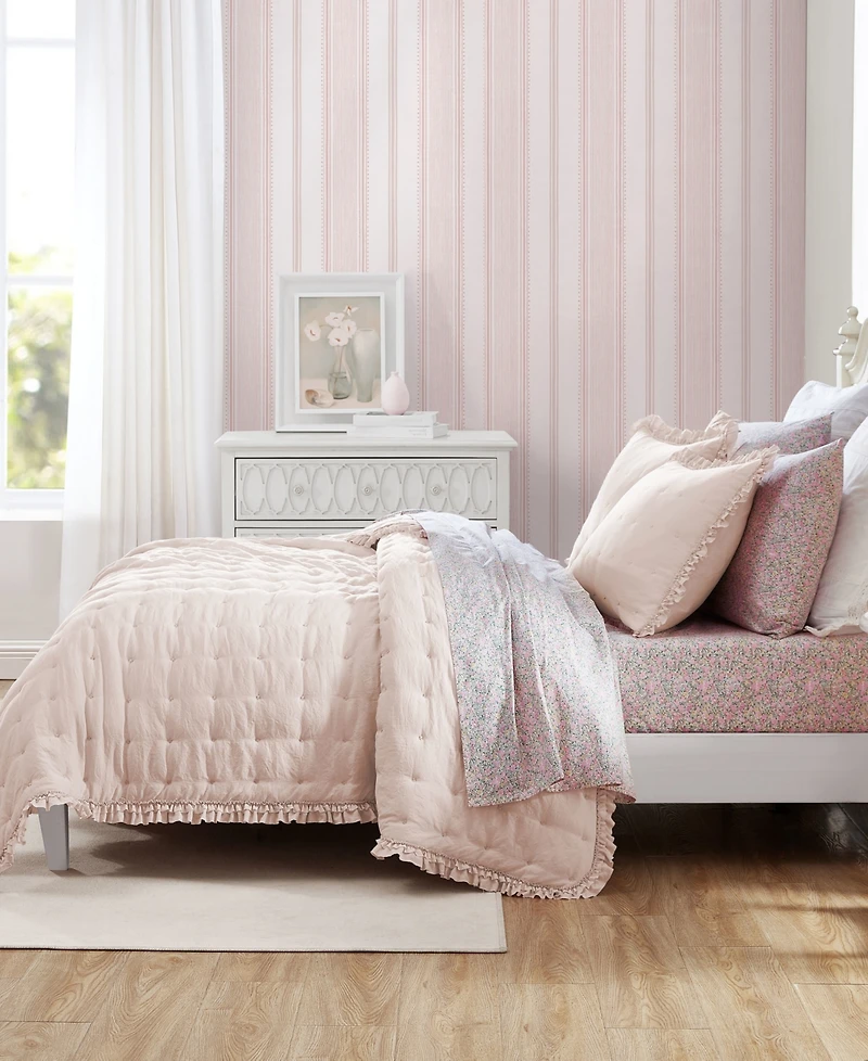 Laura Ashley Hailee Microfiber 2 Piece Quilt Set, Twin