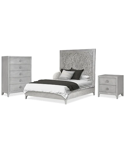 Boho Chic King 3-Pc. Bedroom Set (Bed, Chest & Nightstand)