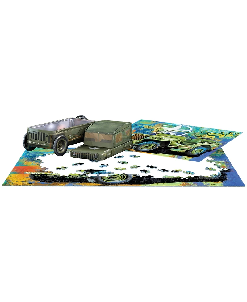 Eurographics Incorporated the Jeep Army Truck Collectible Shaped Tin Puzzle, 550 Pieces