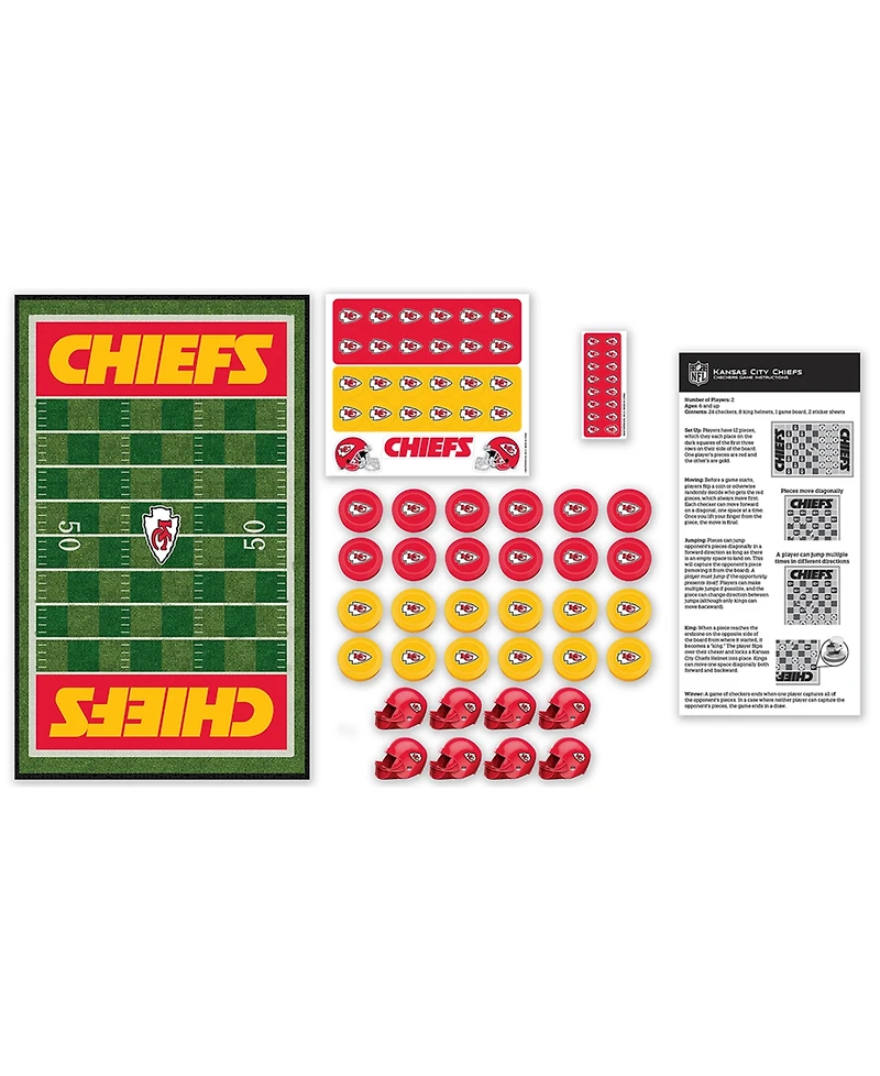 Masterpieces Puzzles Nfl Checkers Game Set Kansas City Chiefs