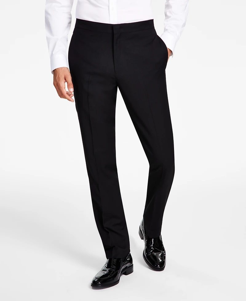 Alfani Men's Slim-Fit Stretch Black Tuxedo Pants, Created for Macy's