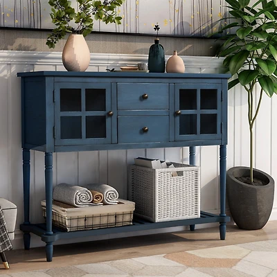 Streamdale Farmhouse Wood Glass Sideboard Buffet Cabinet