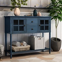 Streamdale Farmhouse Wood Glass Sideboard Buffet Cabinet