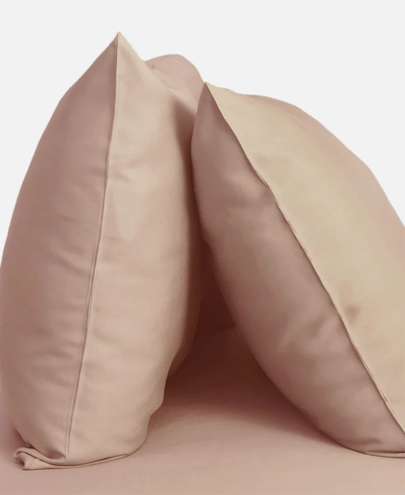 Cariloha Resort 2-Piece Sateen Pillowcase Set | Harbor Gray Standard Viscose Material Breathable and Cooling Pillowcases for Hot Sleepers