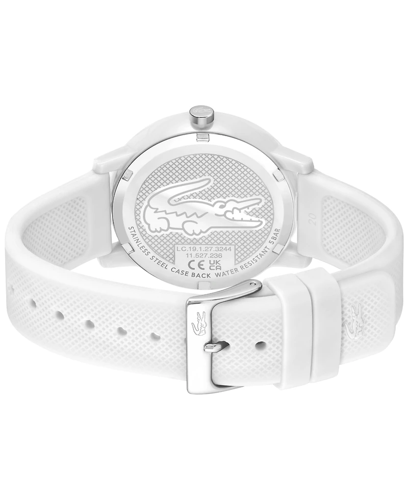 Lacoste Unisex L.12.12 White Silicone Strap Watch 42mm