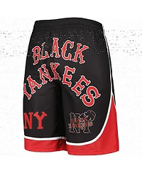 Men's Stitches Black Black Yankees Shorts