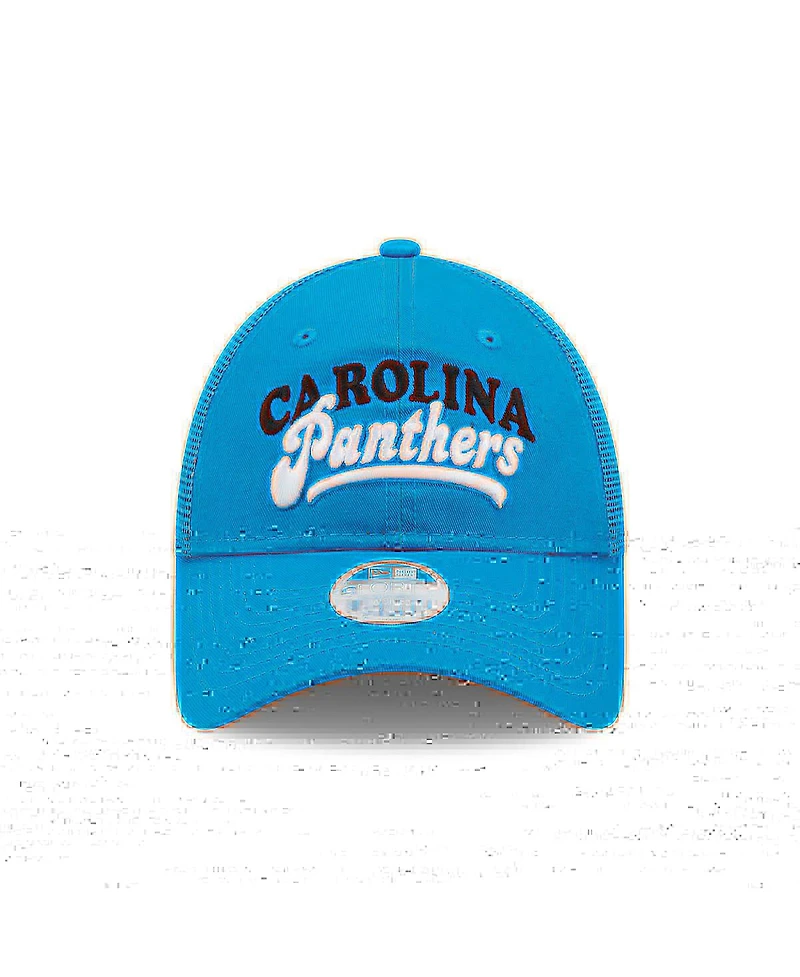 Women's New Era Blue Carolina Panthers Team Trucker 9FORTY Snapback Hat