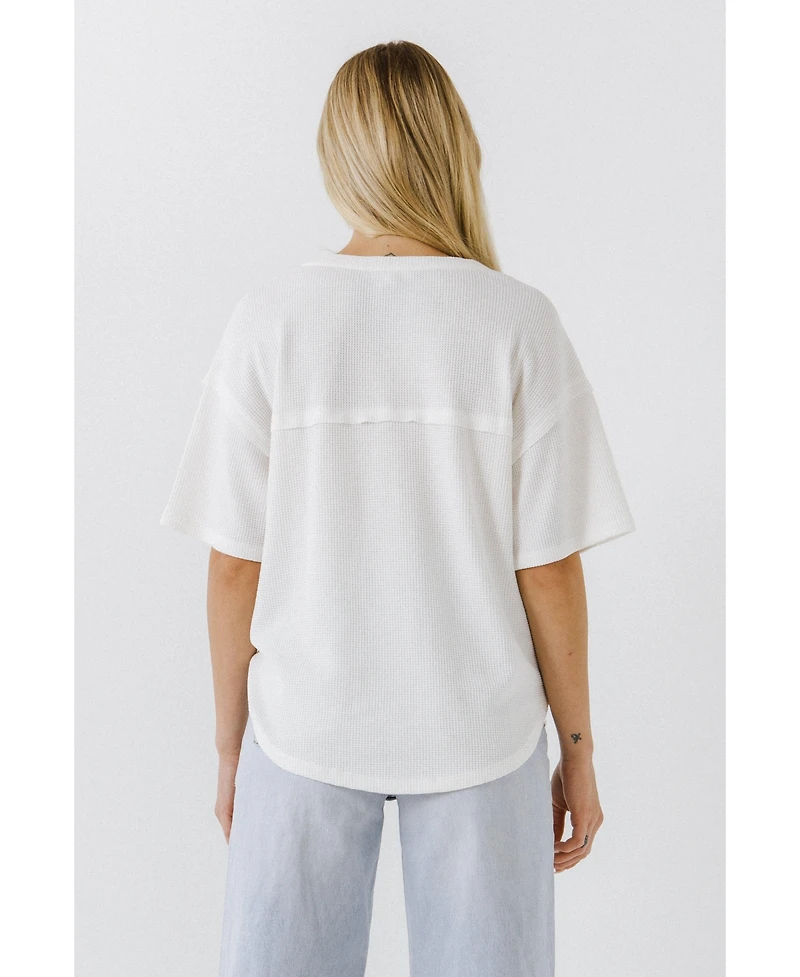 Free the Roses Women's Thermal Knit Top