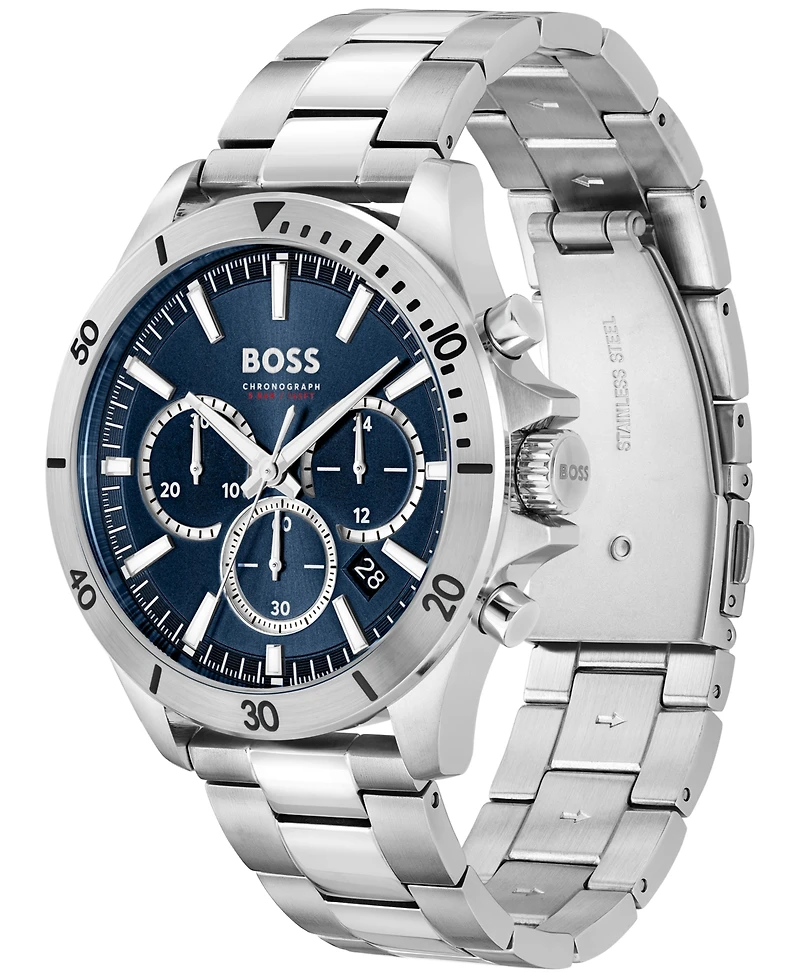 Hugo Boss Men's Chronograph Troper Stainless Steel Bracelet Watch 45mm