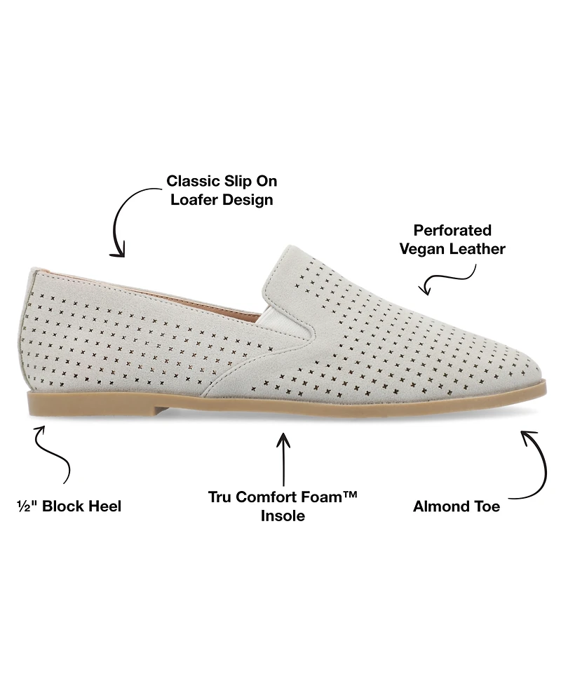 Journee Collection Women's Lucie Perforated Slip On Loafers