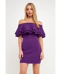 endless rose Women's Off-The-Shoulder Mini Dress