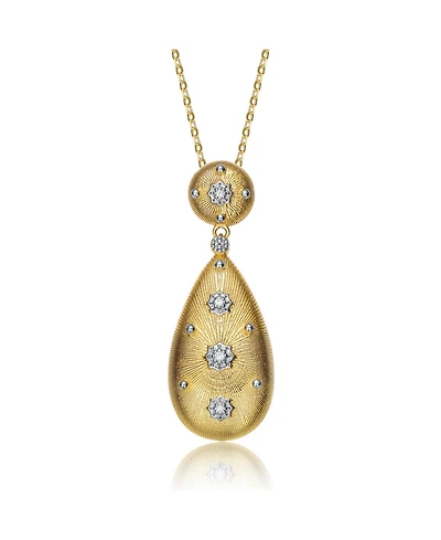 14K Gold Plated Cubic Zirconia Pendant Necklace