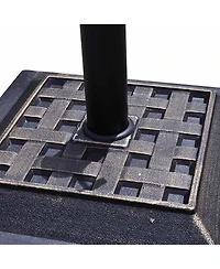 17.5'' Umbrella Base Stand Market Patio Standing Outdoor Living Heavy Duty (Square)