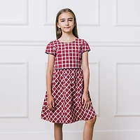 Hope & Henry Big Girls Short Sleeve Button Back Schoolgirl Dress