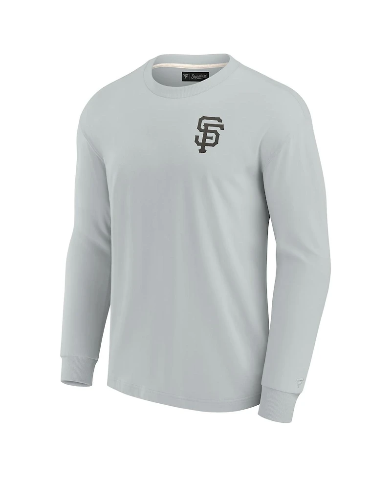 Men's and Women's Fanatics Signature Gray San Francisco Giants Super Soft Long Sleeve T-shirt