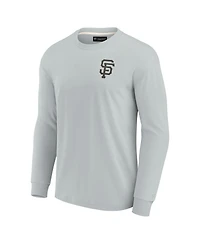 Men's and Women's Fanatics Signature Gray San Francisco Giants Super Soft Long Sleeve T-shirt