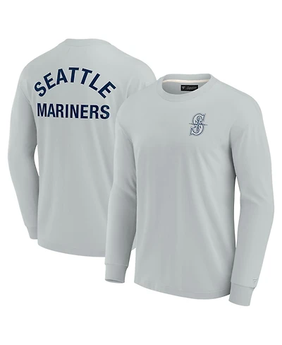 Men's and Women's Fanatics Signature Gray Seattle Mariners Super Soft Long Sleeve T-shirt