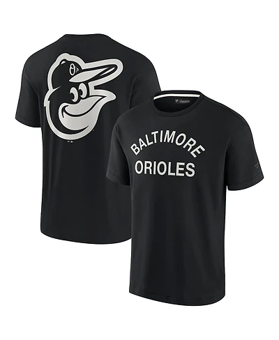 Men's and Women's Fanatics Signature Black Baltimore Orioles Super Soft Short Sleeve T-shirt